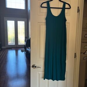 Old Navy Fitted Sleeveless Rib-Knit Midi Dress in Mediterranean Sea